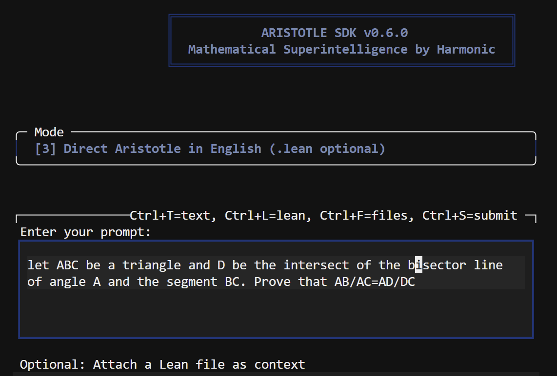 Aristotle prompt interface